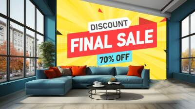 Sale banner template design, Final sale special offer.  Wall mural