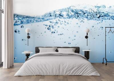 blue water wave and bubbles to clean drinking water Wall mural