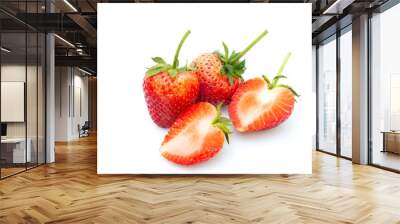 Strawberry isolated on white background Wall mural