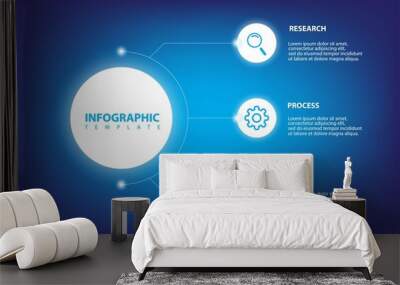 3 options infographic with light circles Wall mural