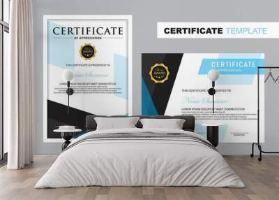 Certificate set template,Vertical and Horizontal Wall mural