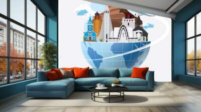 Iceland Landmark Global Travel And Journey Infographic Wall mural