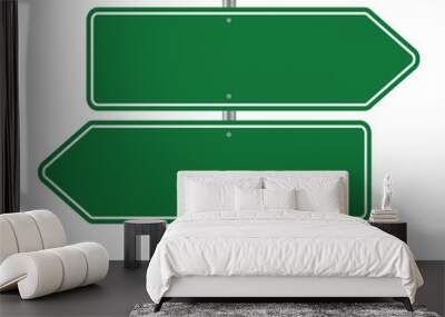 Road signs blank icon. Vector plate road signs template for direction Wall mural