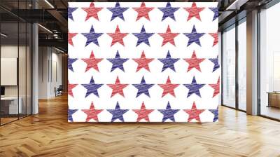 Fourth of July Stars Pattern Wall mural