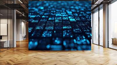 Abstract Blue Digital Pattern   Technology Background Wall mural