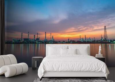 twilight of oil refinery in the morning Wall mural