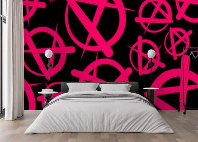 Anarchy pattern seamless. lack of organized power symbol background Wall mural