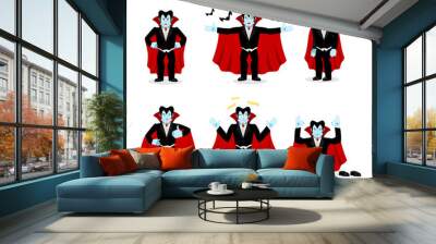 Dracula set of movements. Vampire collection of poses. ghoul exp Wall mural