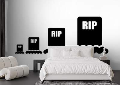 Graph of growth of mortality of population. Growing graves. Analytical illustration for infographics Wall mural