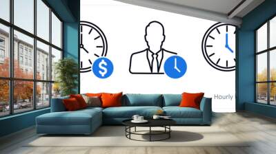 A set of 5 Banking icons as transaction history, time is money Wall mural