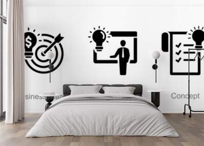 A set of 5 Idea icons as solution, business idea, idea presentation Wall mural