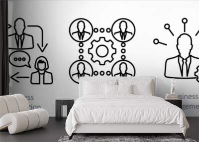 A set of 5 Mix icons as business activity, business conversation, business team Wall mural