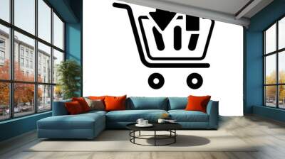 Synchronize Cart and trolley icon concept Wall mural