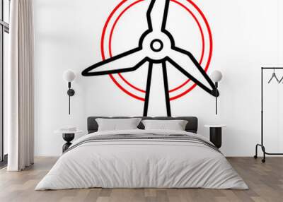 Wind Energy and recycling icon concept Wall mural