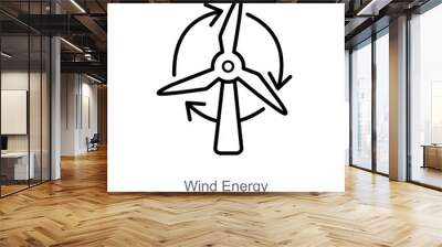 Wind Energy and recycling icon concept Wall mural