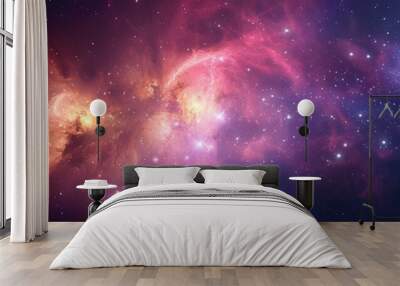 Cosmic Shine. Colorful Space Background with Stars, Nebula and Galaxies for your Banner Wall mural