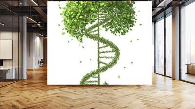 DNA Tree. Plant with DNA Shape Symbolizing Genetic Research and Nature's Green Life Wall mural