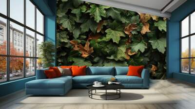 Forest Camouflage. Imagination of Beauty in Fabric-like Background Wall mural