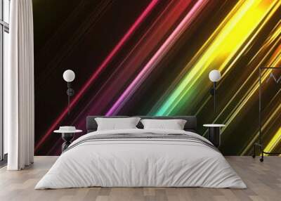 Glowing Abstract Striped Background with Modern Futuristic Design Wall mural