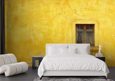 Yellow Wall Texture. Vibrant Bright Yellow Wall Texture of Building in San Miguel de Allende Mexico Wall mural