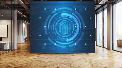 Fingerprint technology vector background. Digital identification. EPS 10 Wall mural