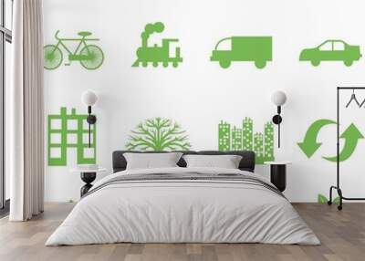 green ecology symbols Wall mural