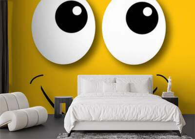 happy face yellow background Wall mural