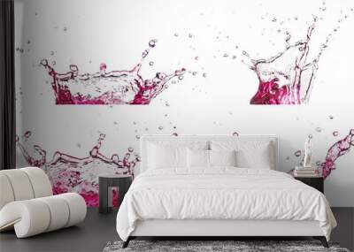 collection of pink liquid splash on white background Wall mural