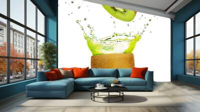 green juice exploding out of a kiwi  Wall mural