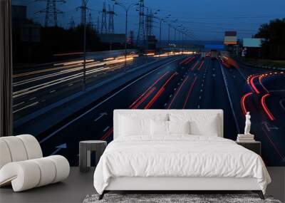 Highway at night Wall mural