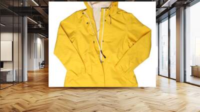 Yellow hooded raincoat Wall mural