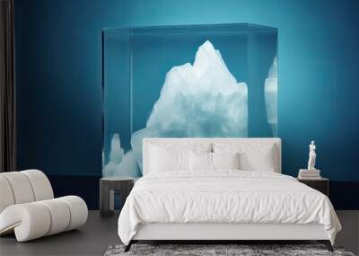 iceberg in fish tank created with Generative AI technology Wall mural