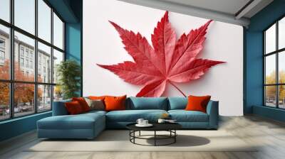 Japanese maple leaf isolated created with Generative AI technology Wall mural