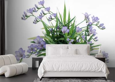 small purple flower bushes and shrub Wall mural