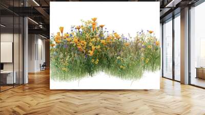 Various types of flowers grass bushes shrub and small plants isolated
 Wall mural