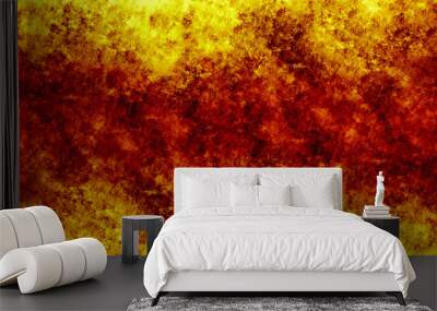 Abstract fire theme background with red orange and yellow colors grunge texture Wall mural