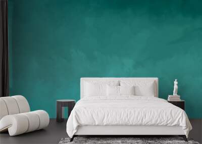 Sea green, turquoise, distressed watercolor texture background Wall mural