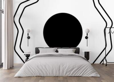 black color symbol of fried eggs Wall mural