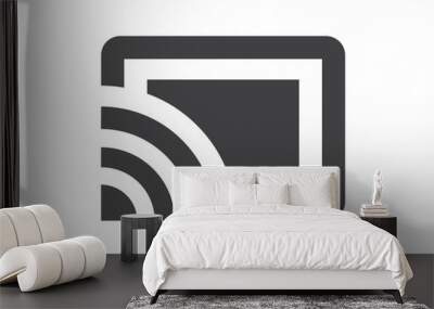 chromecast icon. screencast mobile app button Wall mural