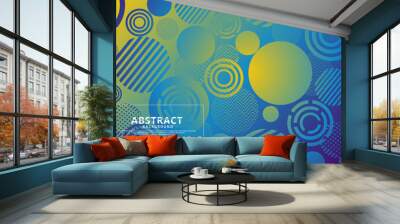 blue modern geometric shape abstract background Wall mural