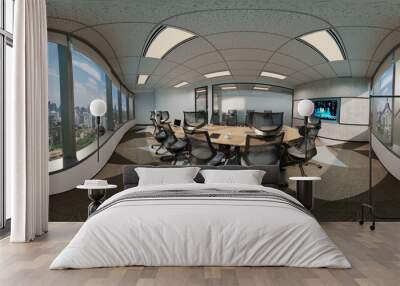 3d illustration spherical 360 degrees, a panorama of the room and interior design. office (3D rendering)	
 Wall mural