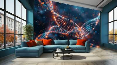 Medical technology harnesses DNA double helix with bioinformatics genetic engineering nanotechnology. Concept Biomedical Engineering Wall mural