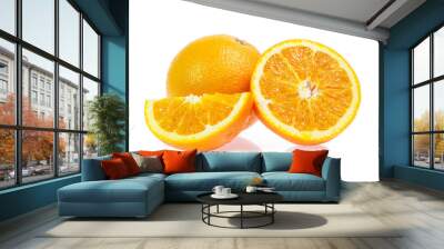 Orange fruit isolated on white background Wall mural