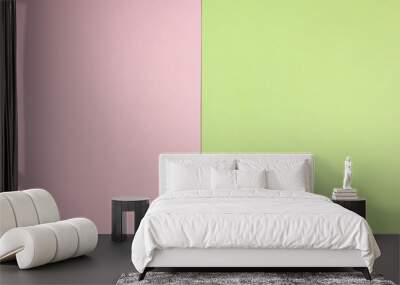 paper pink and green background Wall mural