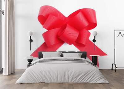 red bow isolated on white Wall mural