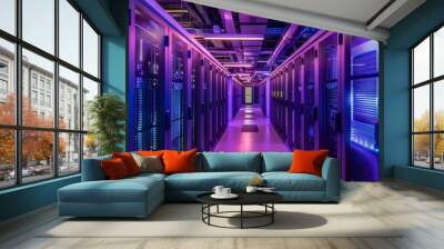 Quantum Computing Data Center Next Gen Processing Power and Cutting Edge Innovations Wall mural