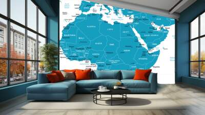 North Africa Map - Vector Illustration Wall mural