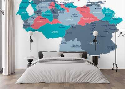 Venezuela - map and flag - Detailed Vector Illustration Wall mural