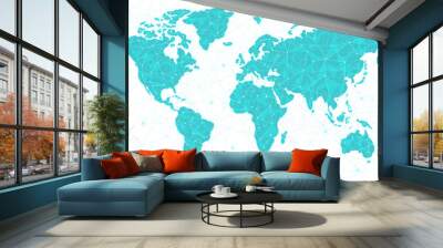 World Map Plexus - Global Technology and Business Connection Wall mural