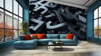 Bold Typography  Striking text elements as part of the background Wall mural